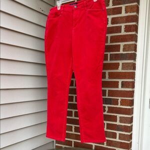 Talbots Bright Red Straight-Leg Jeans 12P
